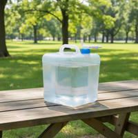 Seau en plastique HDPE transparent de 10 litres avec couvercle et poignée pour le stockage du whisky, de la vodka, de la soda, de l'eau minérale, de la bière, du champagne, surface anti-UV