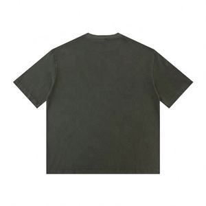 T-shirt uni de qualité supérieure en coton Oem T-shirt homme rétro sérigraphie Logo T-shirt - Product Image 2