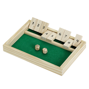 Chiudi la scatola gioco di dadi da tavolo in legno con 12 numeri e coperchio per bambini adulti famiglie, 2 giocatori e oltre - Product Image 1