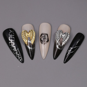 New Style 3D Alloy Nail Art Decoration <b>Angel</b> Wings Nail Designs Gold/silver <b>Angel</b> Wings Nail <b>Charms</b> - Product Image 5