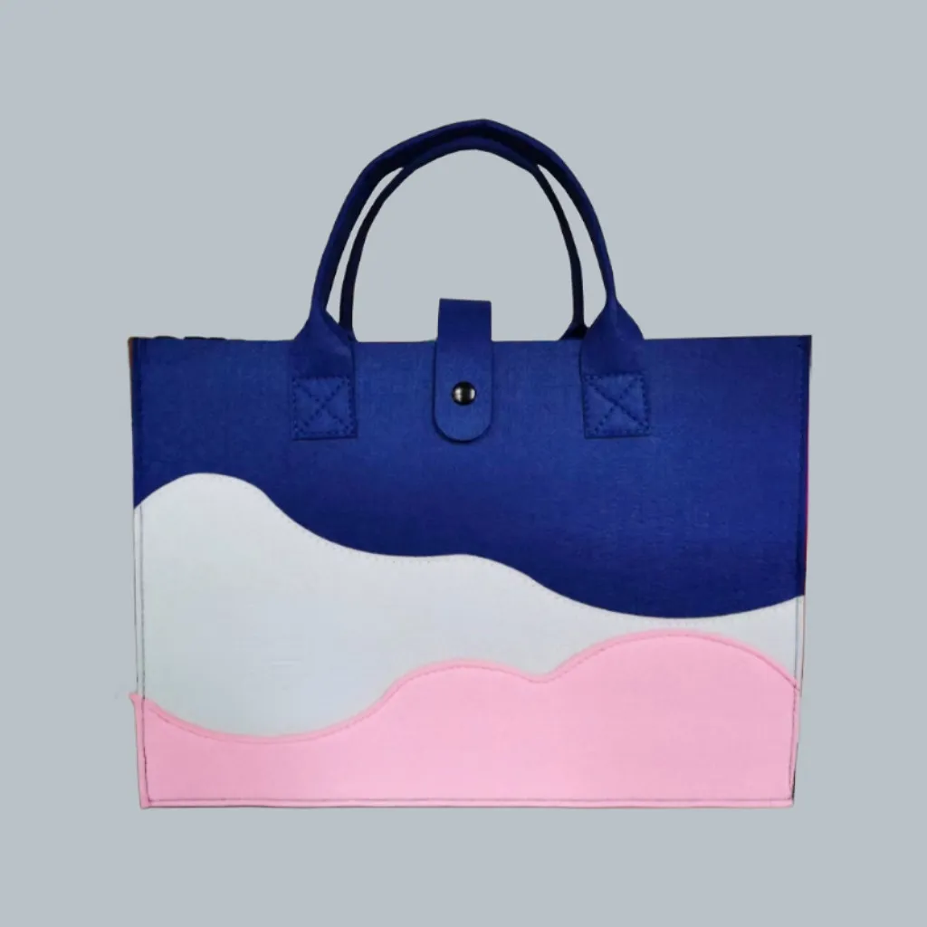 2024 New products Hot selling multi colors lady handbag felt shopping tote bag women