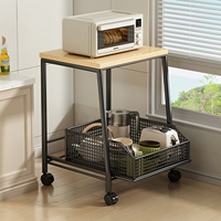 Support de micro-ondes en bois avec tiroir, étagère de cuisine en métal pour micro-ondes, grand support à épices, étagère de comptoir, support de four