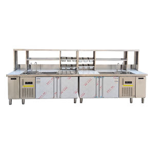 Comptoir de préparation de Bubble Tea en acier inoxydable bleu - Product Image 1