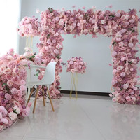T25-Arche florale en soie pour table de repas, décoration florale, centre de table, arrangement floral pour scène de mariage