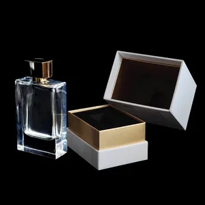 70ml 30ml 50ml 100ml 80ml factory men empty square rectangle transparent luxury glass perfume spray bottles with package box