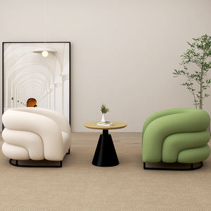 Sillón Individual de Estilo Nórdico con Relleno de Espuma Redonda para Sala de Estar, Ideal para Niños - Product Image 3