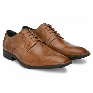 Chaussures formelles à lacets en cuir marron classique pour hommes Chaussures en cuir durable Vêtements d'affaires et de cérémonie Oxfords - Product Image 1