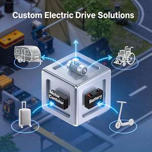 कस्टम ई-ड्राइव सिस्टम समाधान ब्रशलेस हब मोटर और कैंपिंग वैगन, ई-स्कूटर, लॉजिस्टिक रोबोट के लिए - Product Image 1