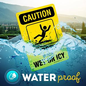 ข้อควรระวังลื่นเมื่อป้ายเปียกหรือน้ำแข็งทำจาก.040อลูมิเนียมสีเหลืองสนิมใช้ในร่ม/กลางแจ้ง7 "x 10" - Product Image 4