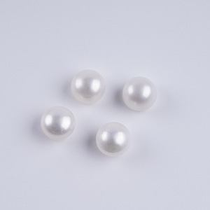 Perlas Naturales de Agua Dulce al por Mayor, 10-11 mm, Fuerte Brillo, Perlas de Pan, Medias Perforaciones, Partículas para DIY, Anillos, Aretes, Colores Blanco y Rosa - Product Image 4