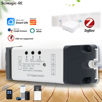 Module de relais récepteur intelligent Scimagic Zigbee 2 canaux 7-32V RF 433MHz pour la domotique