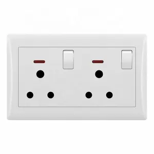 Tyelc-interruptor de luz estándar británico, 13A doble de enchufe eléctrico, 2 entradas, 15A, pakistaní, 10 en 1