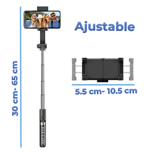 Palo de Selfie ELE-GATE con Trípode y Estabilizador para Teléfono Inteligente, Carga USB - Product Image 2