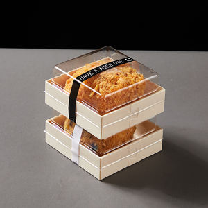 Cajas Plegables Desechables de Madera y Plástico Qiao Ji para Pasteles y Postres, con Tapa Transparente, Tamaños Personalizables, para Comida para Llevar - Product Image 2