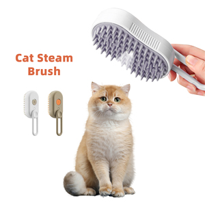 Cepillo de vapor plegable para gatos, peine para el cuidado de mascotas, 3 en 1, espray eléctrico de autolimpieza, cepillo de vapor para depilación de masaje para perros y gatos - Product Image 1