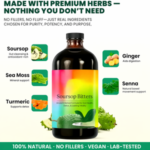 Complément alimentaire naturel Prime 473ML à base de plantes pour la santé quotidienne du corps et de l'intestin, soutien détoxifiant, gouttes liquides orales au séné et au corossol amer - Product Image 2