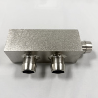 Bloc de refroidissement à eau en acier inoxydable 316 personnalisé, connecteur multi-ports, plaque froide liquide