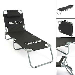 Lit de camping pliable rapide avec coussin rembourré, lit de couchage inclinable réglable, lit pliant léger pour les voyages et les stations balnéaires - Product Image 1