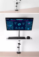Meisonic FE110KB-C/G – Nouvelle station de travail industrielle murale réglable en hauteur avec support de clavier en alliage d'aluminium, capacité de charge 8 kg, en stock