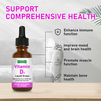 Gouttes liquides de vitamine D3 à marque privée OEM avec supplément de vitamine D pour maintenir la santé osseuse et améliorer l'immunité