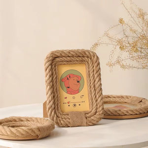 Marco Redondo de Cuerda de Cáñamo para Colgar en la Pared, Estilo Moderno y Minimalista, de 6 Pulgadas, para Fotos de Mesa de Escritorio Familiar - Product Image 5