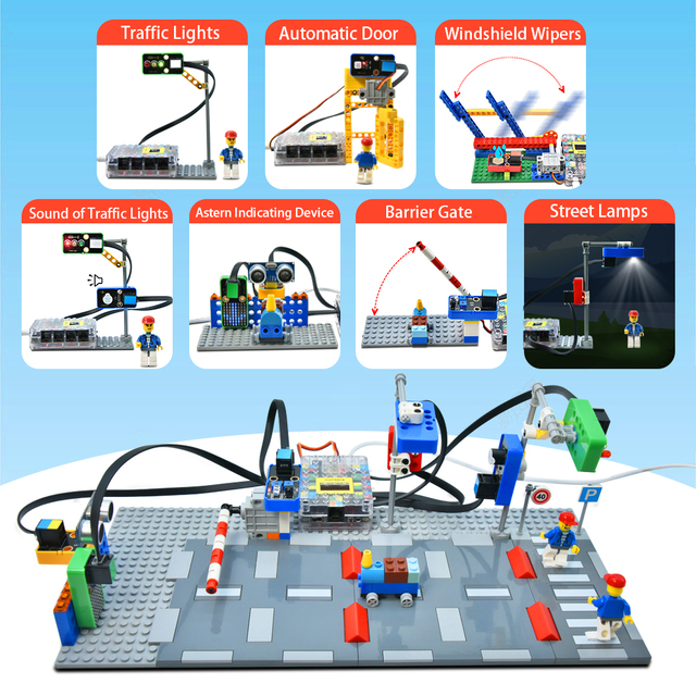 Kidsbits STEM Programming Educational Electronic Project Kit Smart Intelligent Traffic System Kit for Arduino