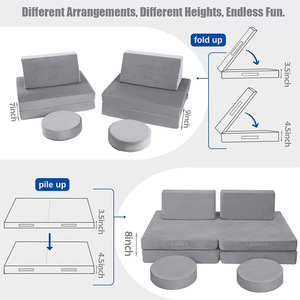 โซฟาเด็กแบบโมดูลาร์ปรับเปลี่ยนได้ ชุดโซฟาเล่นสำหรับเด็กเล็ก - Product Image 5
