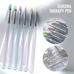 6PCS Candy Color Iridescent Handle Nail Art <b>Brush</b> Set, UV Gel Liner Detailing Building Shaping <b>Brushes</b> for Salon & Home DIY - Product Image 5