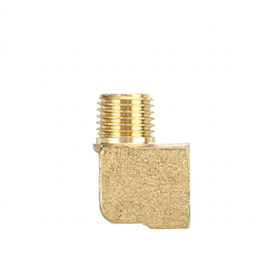 Raccord coudé mâle en laiton à 90 degrés, corps hexagonal usiné, connecteur doré - Product Image 1