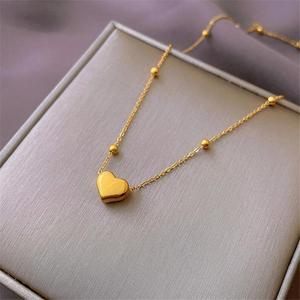 Collar de Acero Inoxidable con Colgante en Forma de Corazón y Cadena de Cuentas, para Mujer, Recién Llegado - Product Image 1