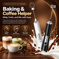 Mixeur à boissons 8000 tr/min pour latte matcha, fouet en acier inoxydable, mousseur à café électrique, 3 vitesses, mousseur à lait rechargeable portable