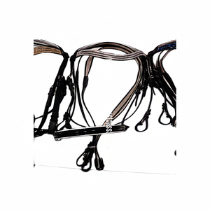 VOULEZ VENDRE bling 3 rangées de brides blanches BRIDES EN CUIR VÉRITABLE EN DOLLAR 8 - Product Image 1