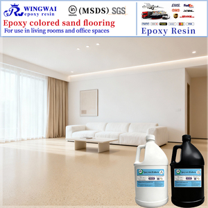 <span class=keywords><strong>Mortier</strong></span> époxy pré-mélangé de couleur personnalisée pour revêtements de sol lourds, système de revêtement de sol époxy <span class=keywords><strong>à</strong></span> base de sable de quartz coloré prêt <span class=keywords><strong>à</strong></span> appliquer - Product Image 2