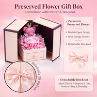 Boîte à fleurs éternelles double porte avec ours en peluche, étui à bijoux, emballage cadeau de luxe pour la Saint-Valentin, vente en gros