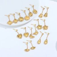 Boucles d'oreilles papillon pour femmes, couleur or, bijoux tendance d'été, vente en gros, accessoire de mode pour usage quotidien