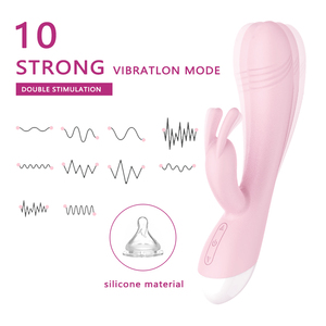 Vibratore da donna con 10 modalità di vibrazione con doppio motore USB prodotti da massaggio in Silicone coniglio giocattolo del sesso impermeabile - Product Image 2