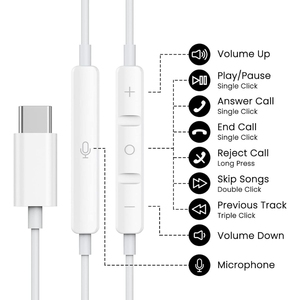 Nuove Cuffie USB-C 2026 con Chip DAC Digitale, Auricolari Cablati In-Ear con Cancellazione del Rumore, Cuffie Stereo per Telefoni Android - Product Image 3