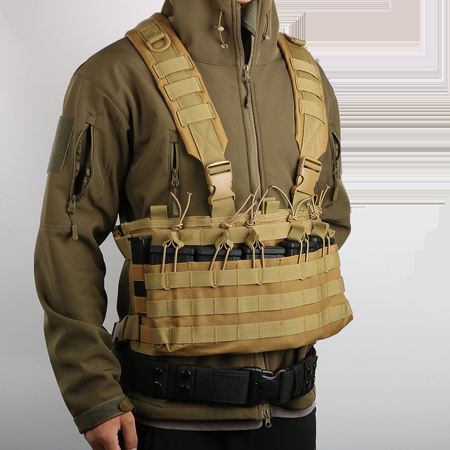 Tactical Oxford Chest Rig Molle Multi-functional Hanging Durable Quick-release Vest with Outdoor Protection for Hunting Training