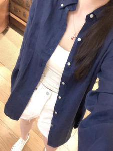 RL Ralph Mark <span class=keywords><strong>camicia</strong></span> primavera e autunno <span class=keywords><strong>lino</strong></span> <span class=keywords><strong>donna</strong></span> formato Sweep coppia ricamo manica lunga da uomo Pro - Product Image 2