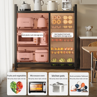 Vierlaags metalen keukenopbergrek staande kast plank organizer groente fruitmand schaalhouder voor thuis voorraadkast
