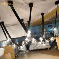 Lustre de restaurant en verre en cuir de qualité supérieure Zhongshan luminaire suspendu moderne pour bar et hôtel éclairage de salle à manger