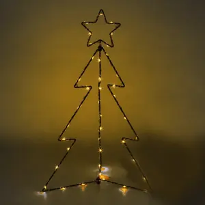 Luci natalizie 3D a bassa tensione, bianco caldo, 5m + 60cm, ideali per decorazioni natalizie e per creare un'atmosfera festosa. - Product Image 1