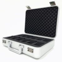 Boîtes de rangement pour montres en aluminium, étanches, antichoc, avec mousse imperméable personnalisée, renforts métalliques, fermeture à cadenas, logo personnalisé.