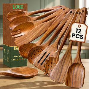 Juego de Utensilios de Cocina Tianzhu de Madera de Teca, 12 Piezas, Resistentes al Calor, Antiadherentes, Aptos para Horno/Microondas/Lavavajillas - Product Image 3