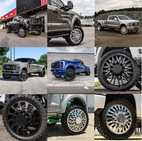 Ruedas de Camioneta Forjadas de Una Pieza, con Centro Flotante Grande Personalizado, Pulido, 22 y 24 Pulgadas, 10x225, para F350, F450, Silverado 3500HD
