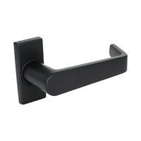 Poignée de porte en L minimaliste géométrique carrée, finition noire mate, anti-rouille, pour porte intérieure en bois, quincaillerie