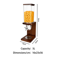 3,5L Houten Graan- en Snoepdispenser, Bulkvoedseldispenser, Droge Fruit-, Kaugom-, Kauwgom- en Noten-dispenser