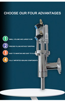 Machine de remplissage pneumatique horizontale avec tête de remplissage remplaçable en acier inoxydable de qualité sanitaire