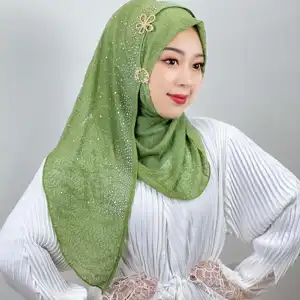 YOMO tenerezza tessuto a rete con motivo floreale a punto caldo sciarpe da donna con Hijab musulmano in Malesia Singapore sciarpa femminile