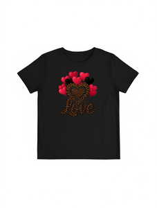 T-shirt pour femme bleu royal à manches courtes avec motif cœur, décontracté, lavable en machine, mode saisonnière - Product Image 1